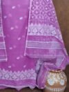 Jamdani 2 Piece Soft Unstitched Churidar Set - Lavender Pink