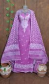 Jamdani 2 Piece Soft Unstitched Churidar Set - Lavender Pink
