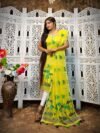 2 Piece Unstitched Soft Jamdani Churidar Set - Lemon Yellow