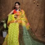 Hazar Buti Dhakai Jamdani Saree with Blouse Piece - Lemon Yellow
