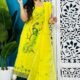Unstitched Soft 2 Piece Jamdani Churidar - Lemon Yellow