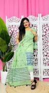 Jamdani 2 Piece Soft Unstitched Churidar Set - Light Grey Green