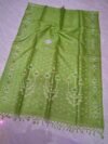 Pure Tussar By Tussar Handloom Sari With Blouse Piece - Light Olive