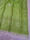 Pure Tussar By Tussar Handloom Sari With Blouse Piece - Light Olive