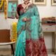 Sunflower Dhakai Jamdani Sari with Blouse Piece - Light Sea Green