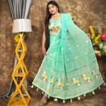 Jamdani 2 Piece Soft Unstitched Churidar Set - Light Teal