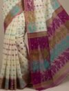 Ashtami Buti Dhakai Jamdani Sari with Blouse Piece - Off White