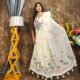 Jamdani 2 Piece Soft Unstitched Churidar Set - Off White
