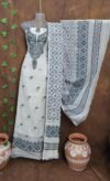 Jamdani 2 Piece Soft Unstitched Churidar Set - Off White