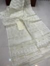 Shiuli Dhakai Jamdani Sari with Blouse Piece - Off White