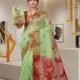 Sunflower Dhakai Jamdani Sari with Blouse Piece - Olive