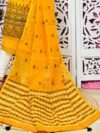 Jamdani 2 Piece Soft Unstitched Churidar Set - Orange Peel