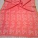 Exclusive Silk Linen Jamdani Sari with Blouse Piece - Pastel Red