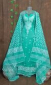 Jamdani 2 Piece Soft Unstitched Churidar Set - Persian Green