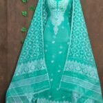 Jamdani 2 Piece Soft Unstitched Churidar Set - Persian Green