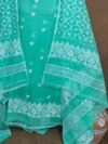 Jamdani 2 Piece Soft Unstitched Churidar Set - Persian Green