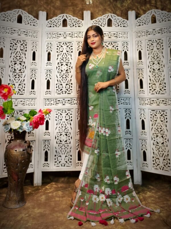 2 Piece Unstitched Soft Jamdani Churidar Set - Pesta