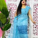 Jamdani 2 Piece Soft Unstitched Churidar Set - Picton Blue