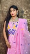 Jamdani 2 Piece Soft Unstitched Churidar Set - Pink Rose