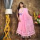 Jamdani 2 Piece Soft Unstitched Churidar Set - Pink Rose