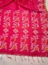 Exclusive Silk Linen Jamdani Sari with Blouse Piece - Pinkish Red