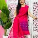 Jamdani 2 Piece Soft Unstitched Churidar Set - Pinkish Red