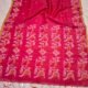 Exclusive Silk Linen Jamdani Sari with Blouse Piece - Pinkish Red