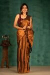 Plain Tissue Sari With Chumki Work - Coffee