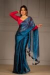 Plain Tissue Sari With Chumki Work - Venice Blue