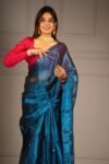 Plain Tissue Sari With Chumki Work - Venice Blue