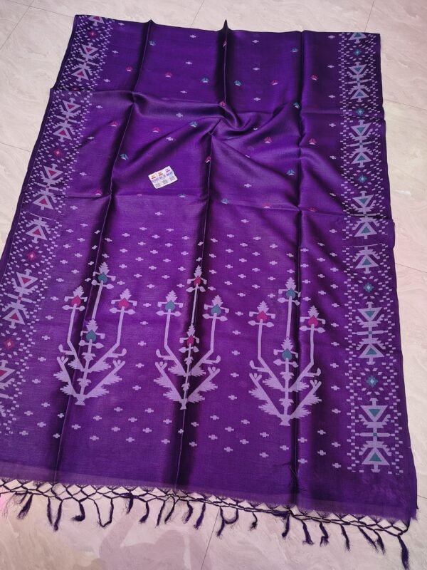 Pure Tussar By Tussar Handloom Sari With Blouse Piece - Purple