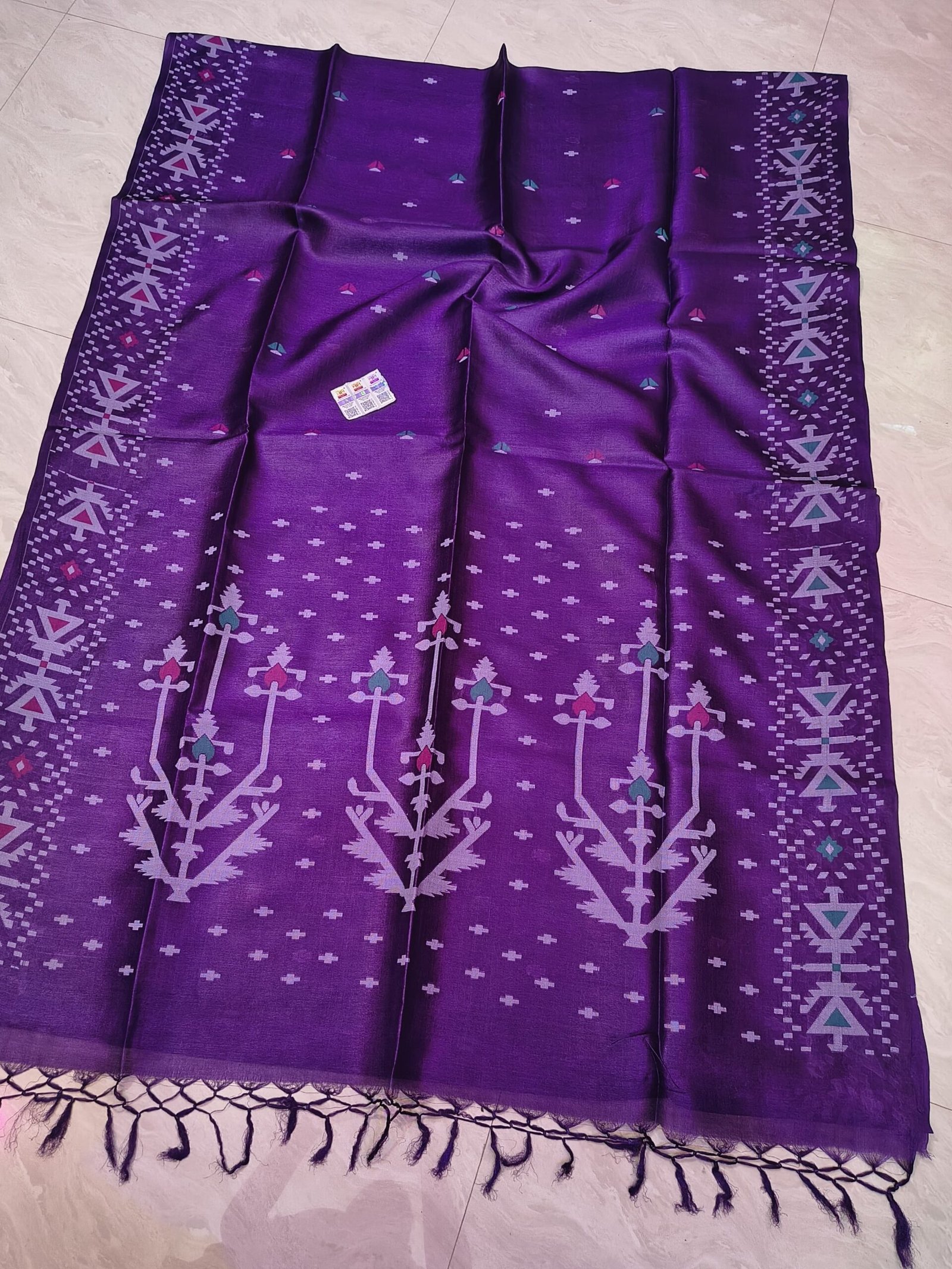 Pure Tussar By Tussar Handloom Sari With Blouse Piece - Purple Pure Tussar By Tussar Handloom Sari With Blouse Piece - Purple