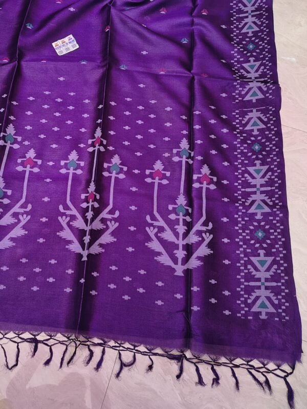 Pure Tussar By Tussar Handloom Sari With Blouse Piece - Purple