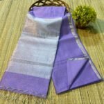 Plain Maheshwari Handloom Saree with Blouse Piece - Purple Blue