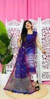 Jamdani 2 Piece Soft Unstitched Churidar Set - Purple Haze