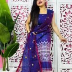 Jamdani 2 Piece Soft Unstitched Churidar Set - Purple Haze