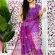 Jamdani 2 Piece Soft Unstitched Churidar Set - Purple Jam