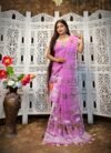 2 Piece Unstitched Soft Jamdani Churidar Set - Purplish Pink