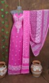 Jamdani 2 Piece Soft Unstitched Churidar Set - Purplish Pink