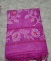 Dhakai Jamdani Pure Gachi Tussar By Gachi Tussar Handloom Sari with Blouse Piece - Red Violet