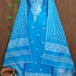 Jamdani 2 Piece Soft Unstitched Churidar Set - Sky Blue