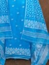 Jamdani 2 Piece Soft Unstitched Churidar Set - Sky Blue