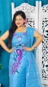 Unstitched Soft 2 Piece Jamdani Churidar - Sky Blue