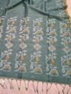 Exclusive Silk Linen Jamdani Sari with Blouse Piece - Steel Grey