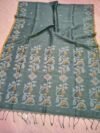 Exclusive Silk Linen Jamdani Sari with Blouse Piece - Steel Grey
