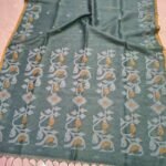 Exclusive Silk Linen Saree with Blouse Piece  - Steel Grey