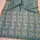 Exclusive Silk Linen Jamdani Sari with Blouse Piece - Steel Grey