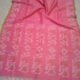 Exclusive Silk Linen Jamdani Sari with Blouse Piece - Tulip Pink