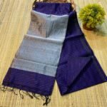 Plain Maheshwari Handloom Saree with Blouse Piece - Violent Violet