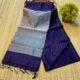Plain Maheshwari Handloom Jamdani Saree with Blouse Piece - Violent Violet
